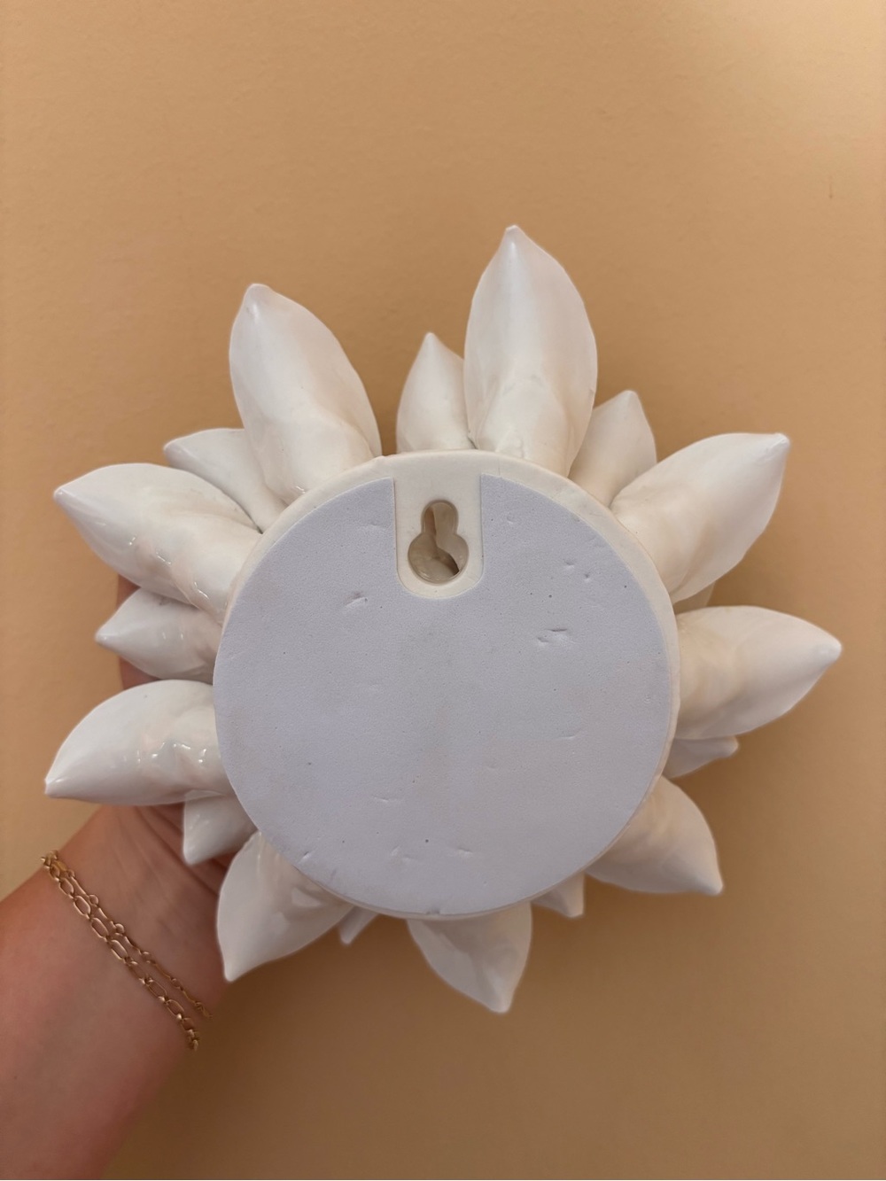 Vintage Opalhouse Cream Porcelain Carnation Flower Wall Decor - Picture 2 of 4